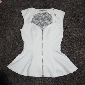 White xs guess peplum shirt